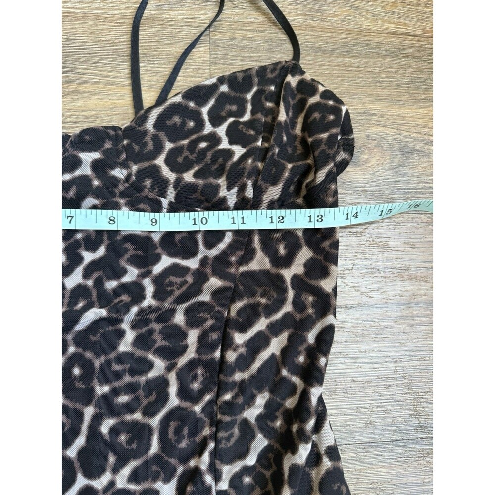 AFRM Womens Leopard Cami Style Bodysuit Bustier Size Large Adjustable Straps - Picture 11 of 14